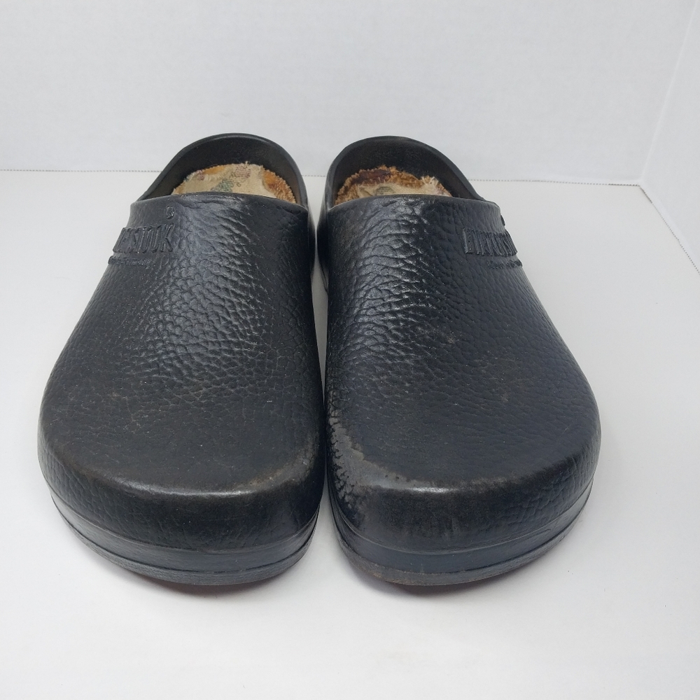Birkenstock Black Leather Clogs